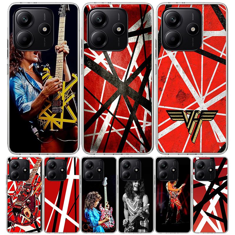 Eddie Van Halen Graphic Guitar Case Phone Cover for Xiaomi Redmi Note 14 13 12S 12 11S 11 11T 11E 10S 10 Pro Plus 9 9S 5G + Tren