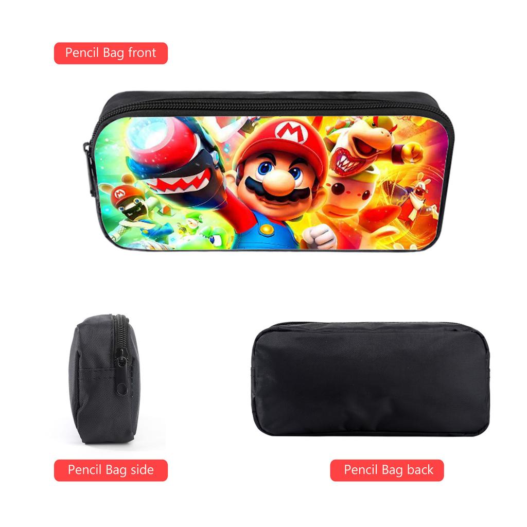 Backpack Fashion Polyester Student Schoolbag Oxford Cloth Cartoon Children'S Backpack Satchel Pencil Case Set