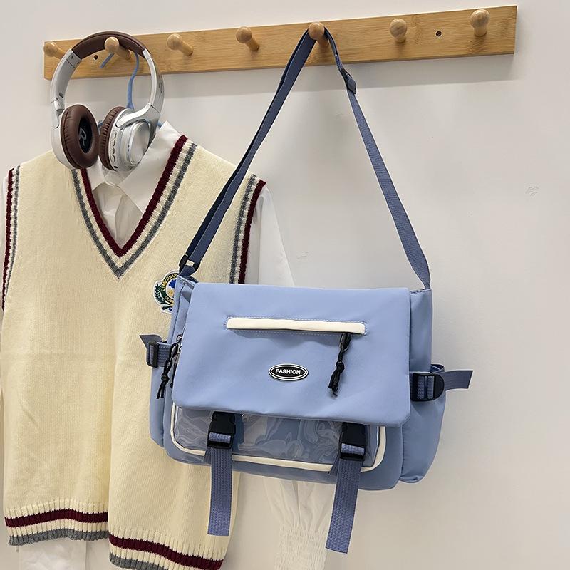 

2025 new Japanese and Korean small fresh female shoulder messenger bag leisure campus students class commuting female crossbody backpack синий