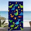 Dinosaur Star Pattern Beach Towel, Soft Microfiber Quick Dry Super Absorbent for Beach Vacation Pool Party Outdoor Picnic