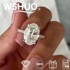 Moissanite Ring 100% Real 925 Silver Diamond Party Wedding Band Rings for Women Bridal Engagement Jewelry GRA Certified
