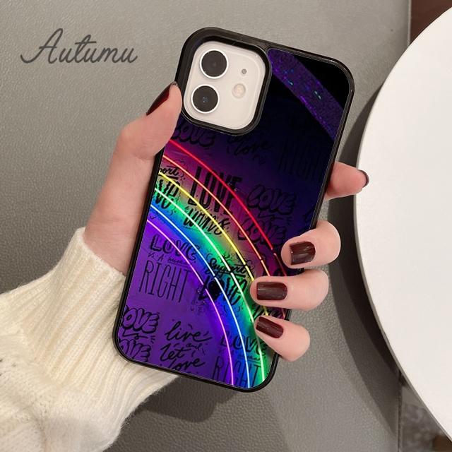 Gay Lesbian LGBT Rainbow Handyhülle für iPhone 11 12 13 14 Pro Max Mini X XR XS SE 2020 6S 7 8 Plus Samsung Galaxy S21 S22 Cover