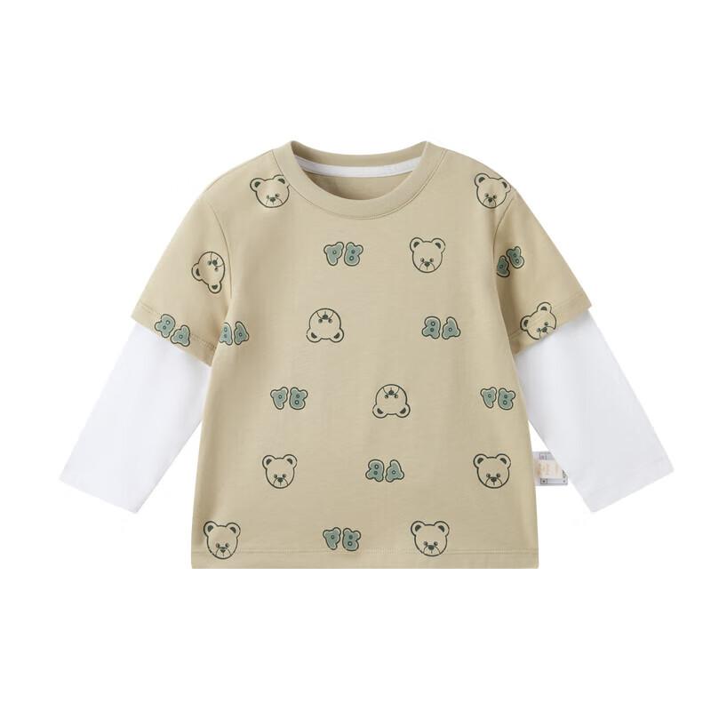 PawinPaw Boys  Cartoon Bear Faux Layered Long Sleeve T-Shirt 100
