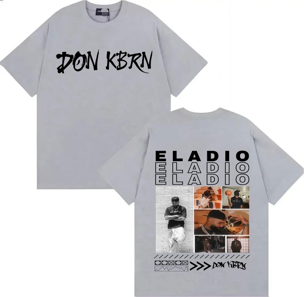 Rapper Eladio Carrion 2025 Album Trendy Stampa Double Sided Maglietta Girocollo Uomo Hip Hop Maglietta Larga Oversize Y2K Tee Streetwear