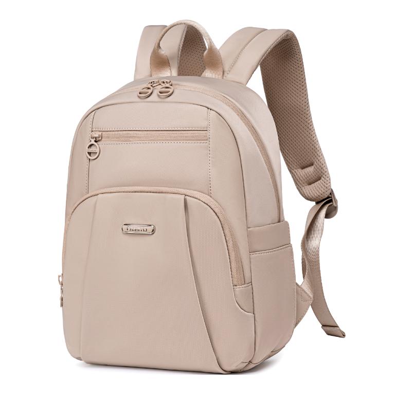 Beżowy plecak miejski damski, na ipada 10,9", wodoodporny, 9,3 l. na studia i co dzień. chantria cb770khaki.
