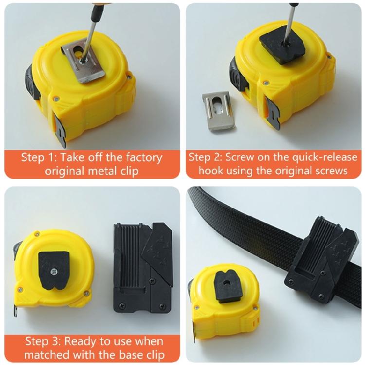 Tape Measure Quick Detach Clip ABS Holder Drill Holder Belt Clip For Belt Or Bag Measuring Tape Holder