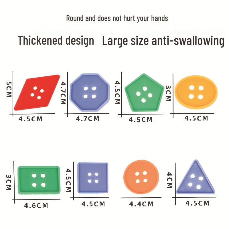 Handmade Montessori Geometric Beading Blocks - Educational Toys for Primary School Students