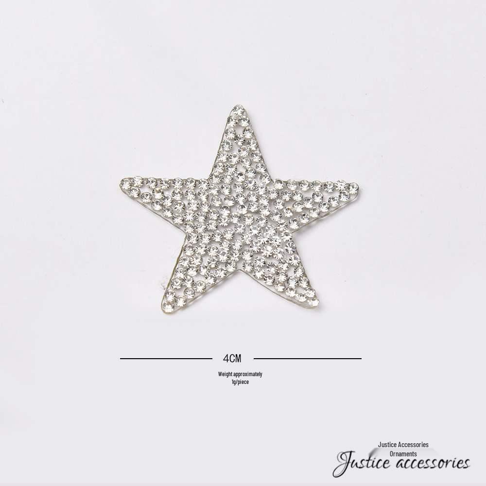 Five-Pointed Star Rhinestone Resin Patch for Shoes and Clothing