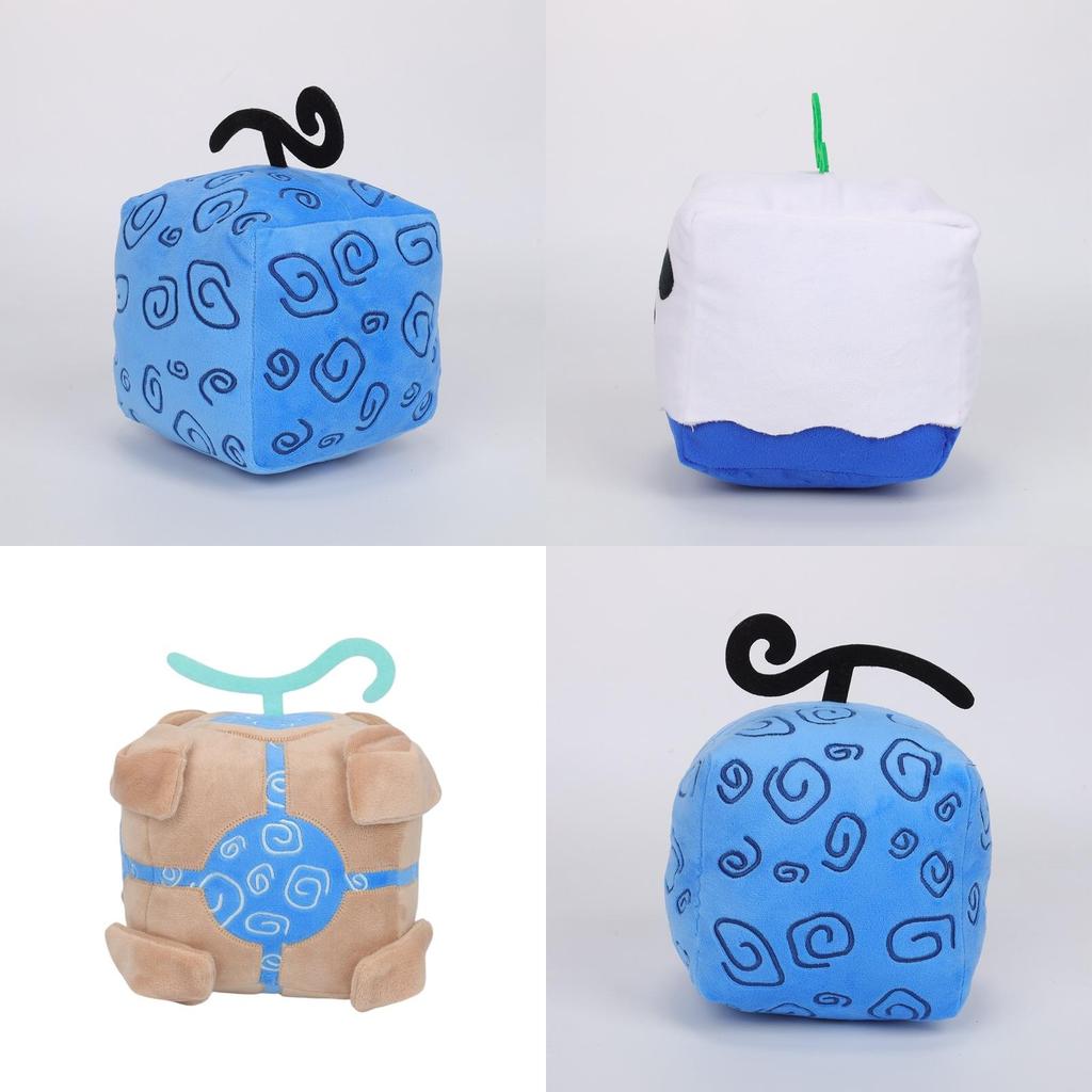 Blox Fruits Plüschtier in lila Leopardenmuster-Box Weiches und flauschiges Stofftier für Kinder 15 cm Höhe