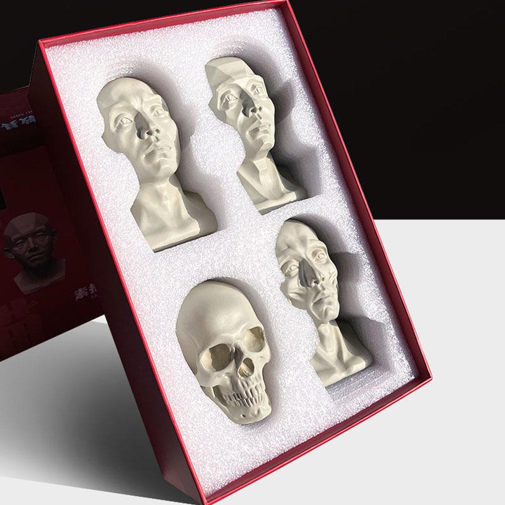 Art Plaster Portrait Teaching Aids Simulation Flat Head Plaster Portrait Practical Mini Version Resin Tool Sketch Learning