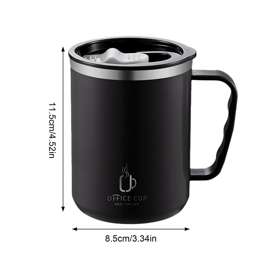 

Insulated Coffee Cup 500ml Coffee Travel Mug Travel Mug Tumbler with Lid and Handle Stainless Steel Portable Coffee Mug for Cold 500ml чорний