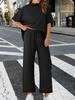 Completo Lounge Oversize da Donna con Pullover a Manica Pipistrello e Pantaloni a Gamba Larga
