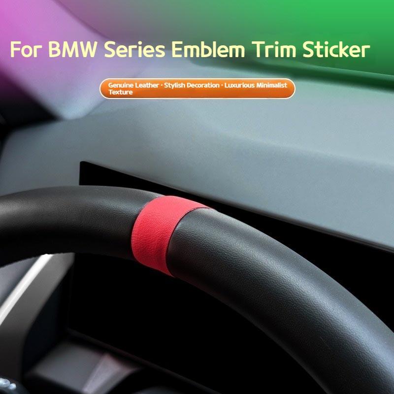Pro BMW řady 3 5 G20 G60 X3 X5 G45 G05 auto Kůže Štítek pro zarovnání volantu dekorativní nálepka Interiérové doplňky