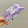 New Embroidered Butterfly Plastic Hairband for Children Girls 11cm Princess BB Clip Hairpin Accessories