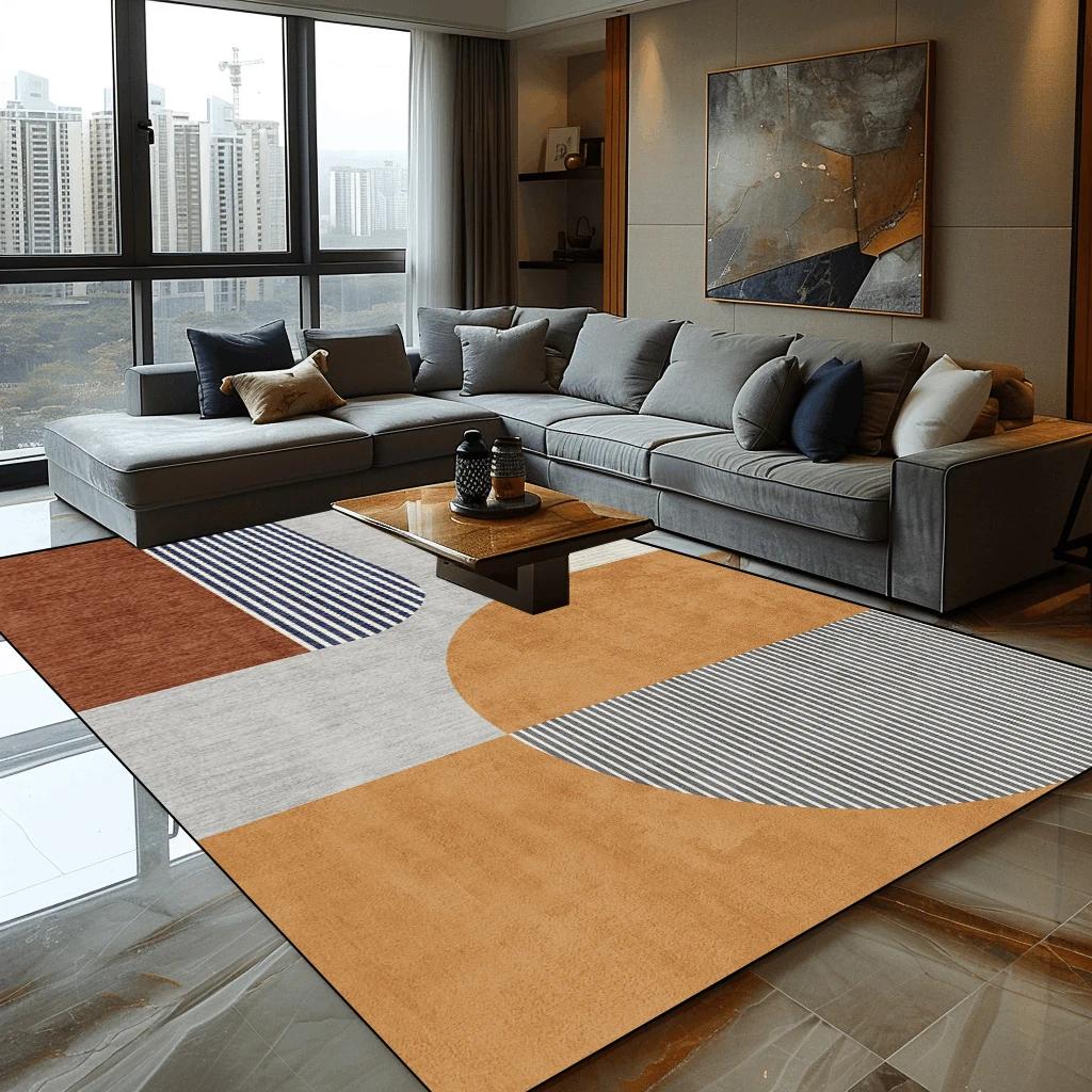 Nordic Geometric Carpet for Living Room Modern Luxury Decor Sofa Table Large Area Rugs Home Bathroom Non-slip Washable Mat