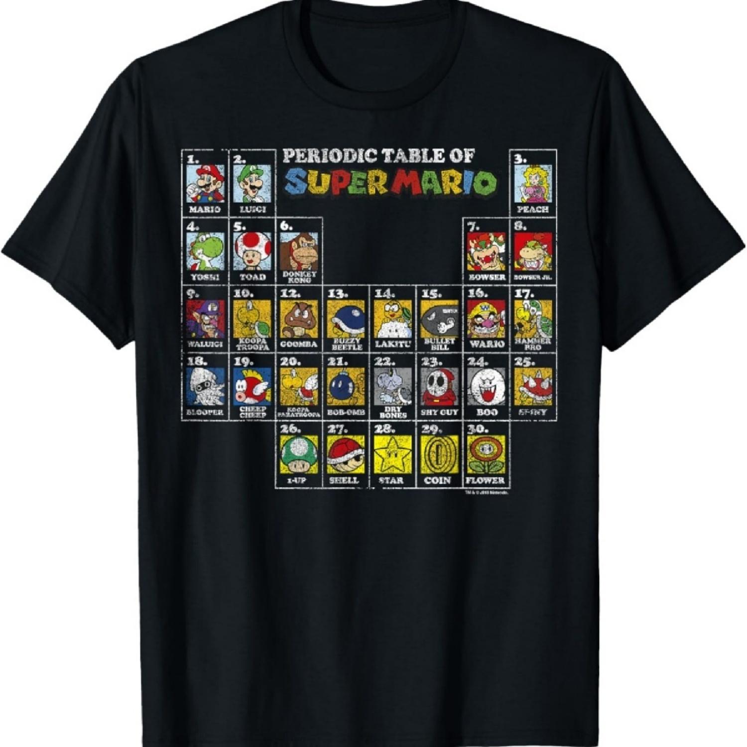Nintendo Super Mario Periodic Table Graphic T-Shirt T-Shirt XXXXXL разноцветный