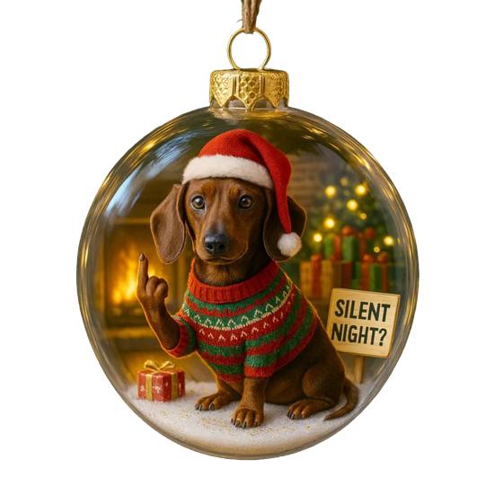 Funny Dog Christmas Ornament Cute Mischievous Dog Decor with Playful Expressions Festive Gag Gift for Pet Lovers