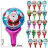 Christmas Children Party Decorative Toys Hand-Held Aluminum Balloon Stick Santa Claus Snowman Balloon Hairband Hair Accessories