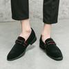 2025 Britischer Stil schlichte Business-Schuhe Herren Leder mattiert Flip Fell Slipper Slipper spitz Erbsen Freizeitschuhe
