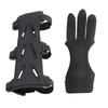 Archery Arm Kyudo Arm Forearm Adjustable Archery Finger Recurve Bow for Competition and Black [2-Piece Set] Guards, Guards, Protectors, Gloves,