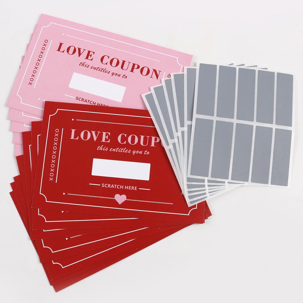 10Pcs/20Pcs Scratch-Off Love Coupons Couple Scratch Off Cards Valentine's Day Wedding Anniversary Creative Gifts