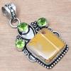 Pendant Wild Horse Jasper PeridotGemstone Valentine'Day Gift Silver Jewelry 2"