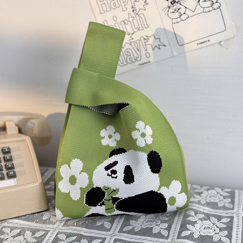 Kuanzhai Alley Souvenir: Chengdu Panda Grandpa Knitted Women's Tote Bag