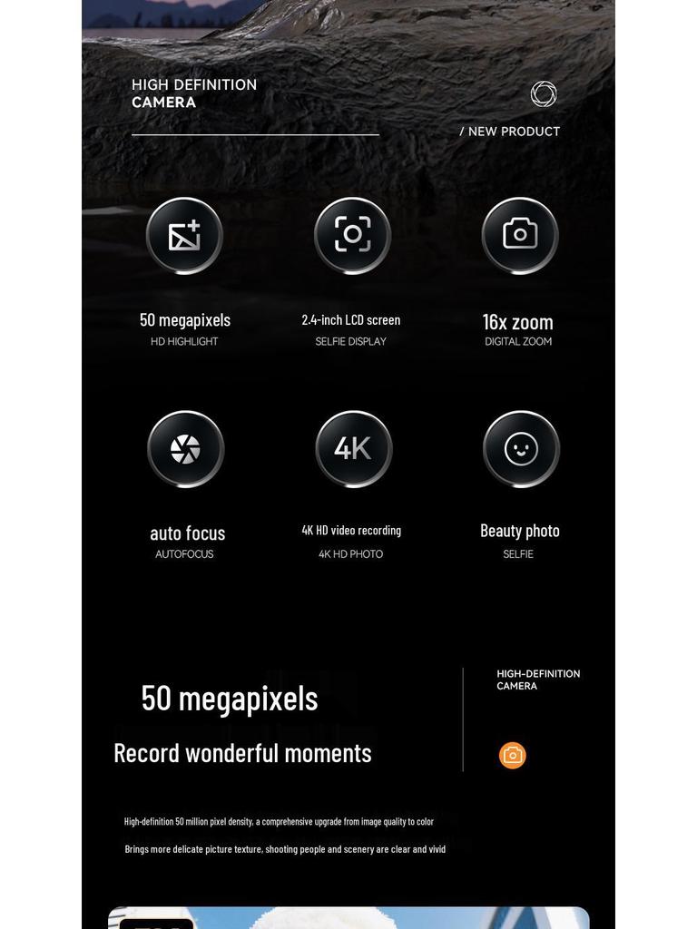 4K Ultra-Clear Camcorder with Long-Lasting Removable Battery - Perfect for Travel