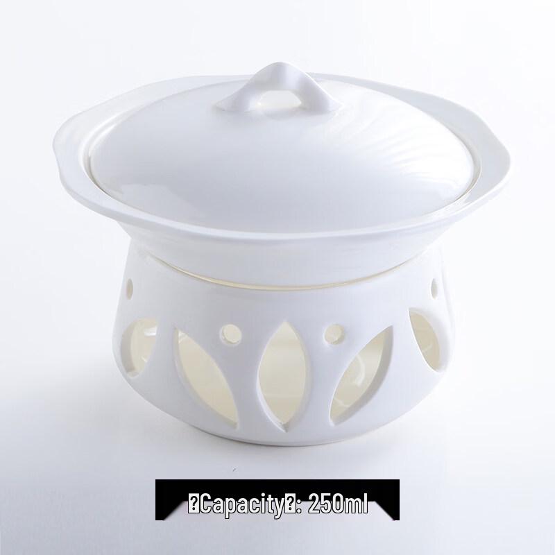 Gold Rim Ceramic Individual Stew Pot with Lid