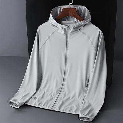 Chaqueta con Protección UV UPF50+ para Hombre Ligera Transpirable Seda Helada Sudadera Solar Cortavientos para Exteriores para Verano