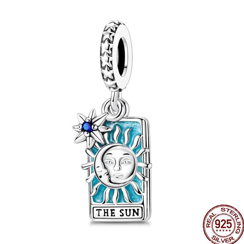 Copper Beaded Pendant Sun Moon Star Magic Tarot Vitality Suitable For Original 3Mm Bracelet Women Exquisite Jewelry