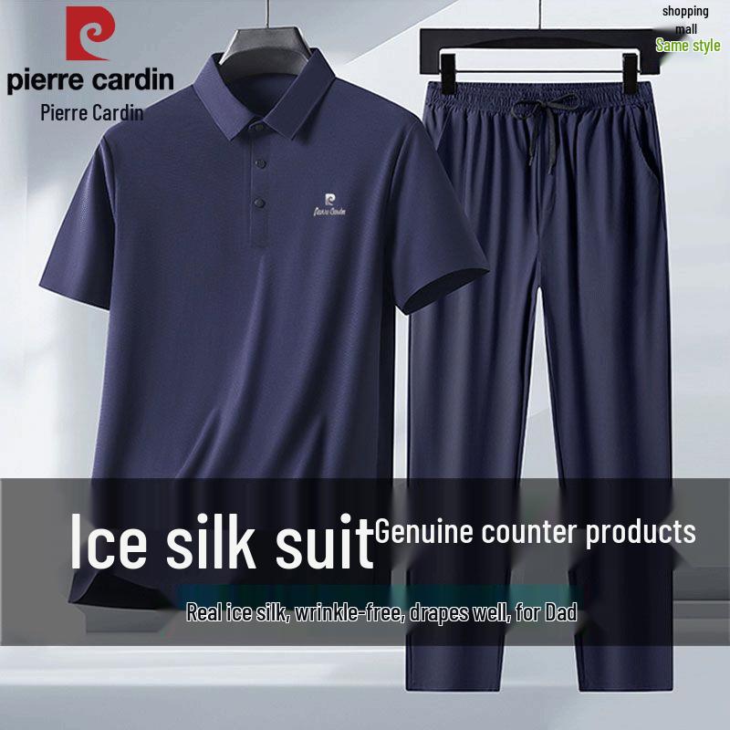 Pierre Cardin Conjunto de Polo de Manga Corta de Seda Helada para Hombre