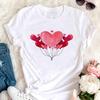 Women Graphic Tees Kawaii Printing Fashion White Cloth Casual 90S Creative Short Sleeve Tshirts Summer Basic Female Trend Style