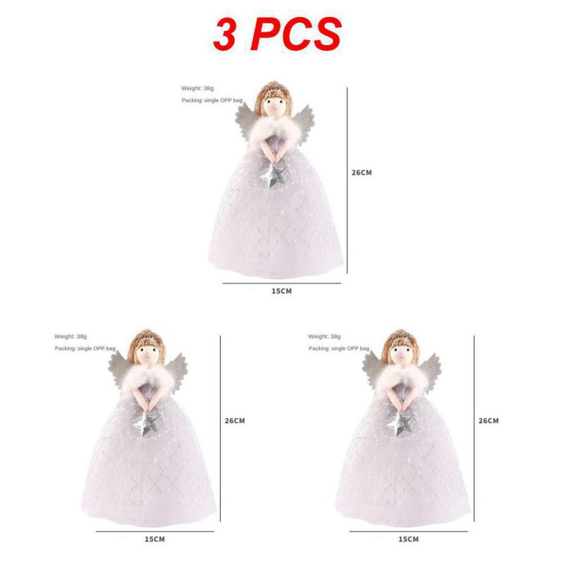 1~10PCS Cartoon Cute Angel Pendant Christmas Tree Topper Delicate Top Angel Statue Ornament For New Year Home Christmas