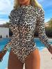 1011 new one-piece long-sleeved women's fashion casual and thin sexy summer seaside vacation surfing