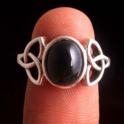 Black Onyx Ring, Silver Charm Smycken, Statement Jewelry, Celtic Ring, Silver Smycken