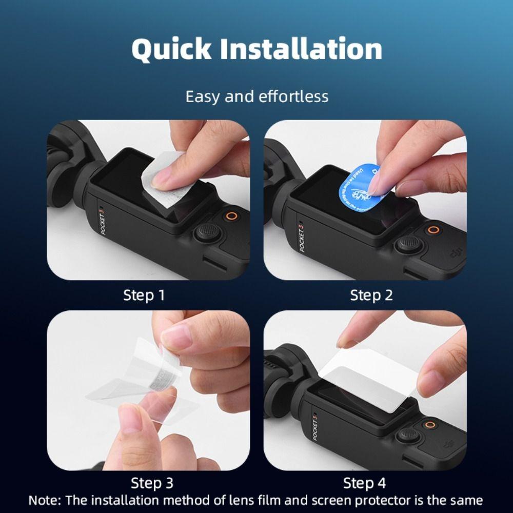 Tempered Glass Screen Protector HD Anti Scratch Lens Films Explosion Proof Accessories Protective Films for DJI Osmo Pocket 4 3