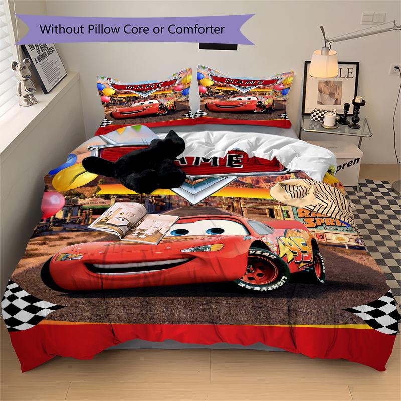 Custom Textile Cars Bedding 3 Piece Set HD Print Duvet Cover Pillowcases for Teens Adult Bedroom Decoration