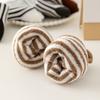 Thermal Fleece Lined Thick Crew Socks Striped Pattern Fleece Lined Socks  Cold Weather