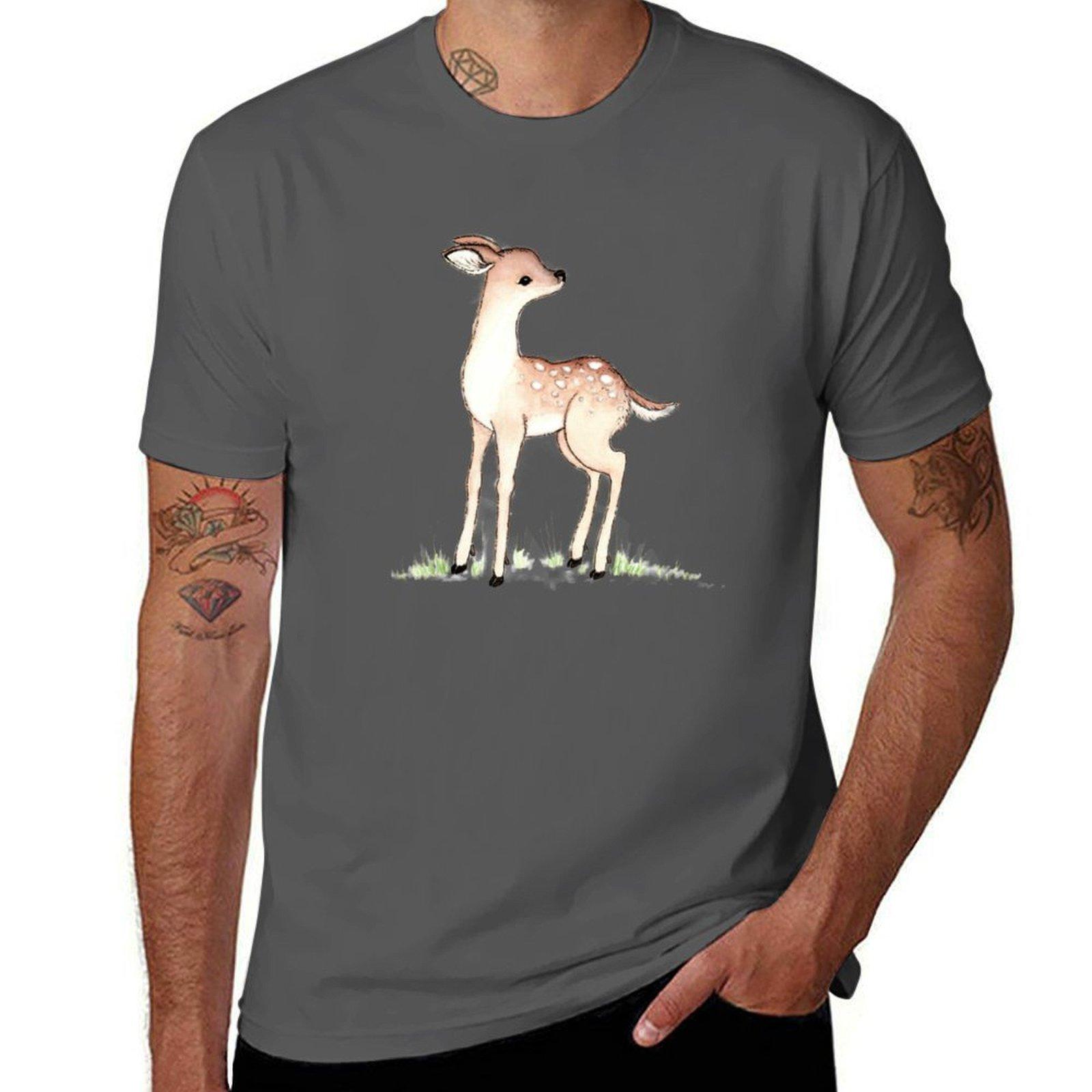 

Woodland Deer T-Shirt essential t shirt g man t shirts for men cotton t shirts high quality T-Shirt 4XL
