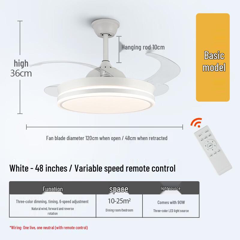 UOSU 48-inch Minimalist Ceiling Fan with Light