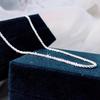 S925 Sterling Silver Sparkling Water Wave Clavicle Chain Light Luxury Shimmer