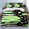 Green clovers and hearts. Bedding sets Duvet cover sets Duvet covers Pillowcases(1 * Duvet Cover 2 * Pillowcases without duvet insert)