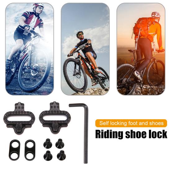 1 Set Bicycle Cycling Shoes Pedal Cleat with Hex Wrench MTB Mountain Road Bike Self-locking Pedal Cleats Replacement Bike Accessories
