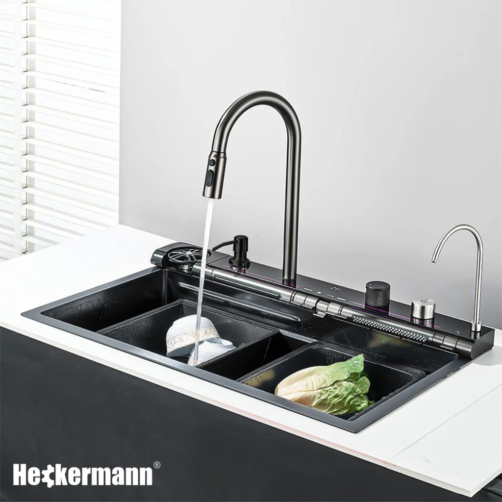 Heckermann B7546X Multifunctional Sink Anthracite + Black