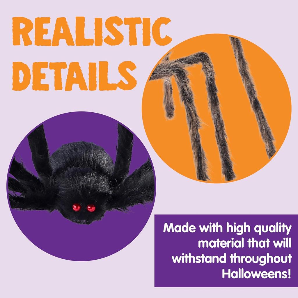 Pcs Halloween Spiders Fake Hairy Giant Decor Yard Lawn Porch Indoor Haunted House Scary Prop JOYFY 3 for Kid Friendly Entertaining Fun Play Safe
