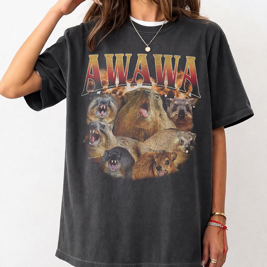 Aiwa Wa Capybara Shirt Funny Animal Meme Tee Capybara Lover Gift Viral Rodent Graphic Shirt Cute Wildlife Tee