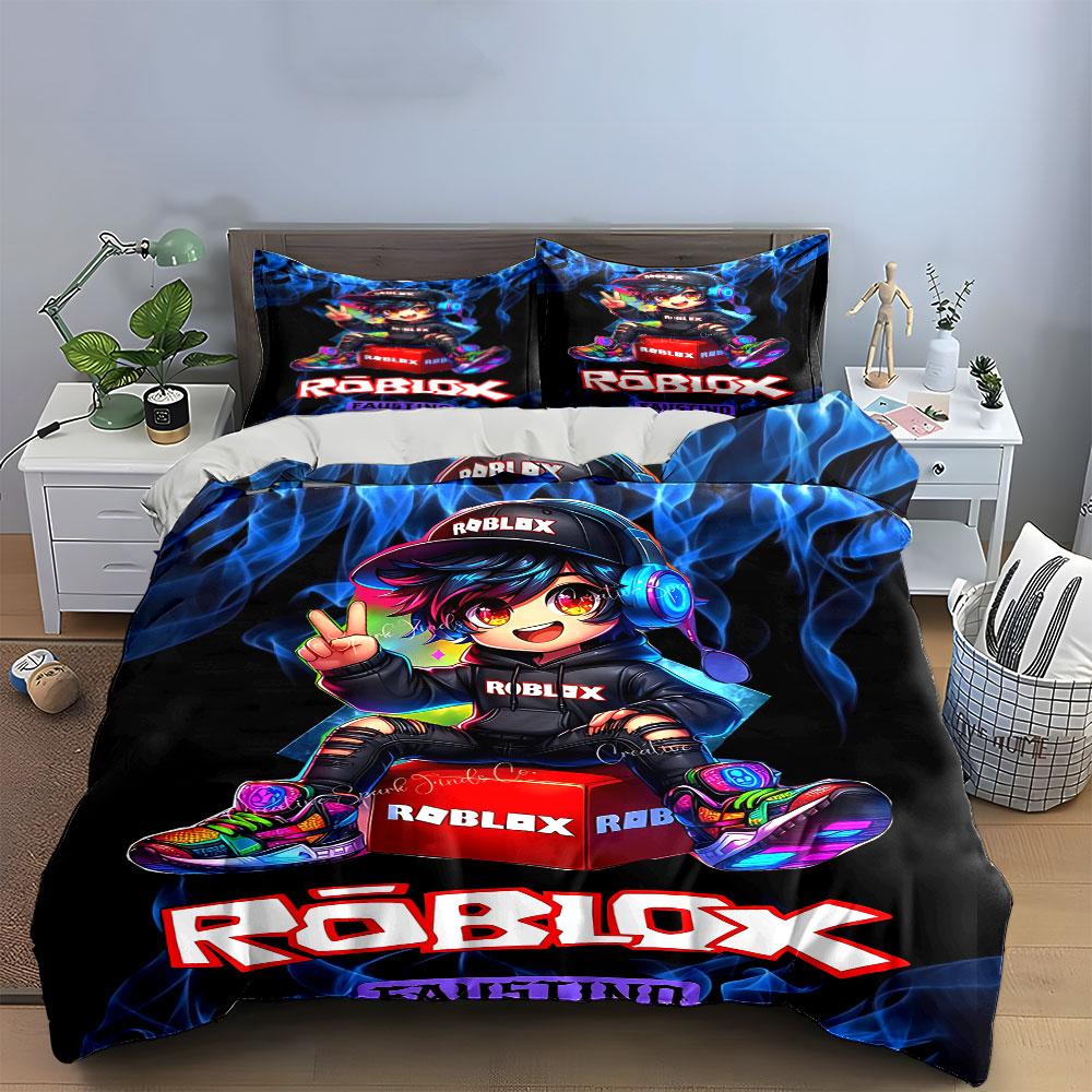 "Roblox Gamer Bedding Set" Bedding Duvet Cover Set Duvet Cover Pillowcases (1 * Duvet Cover 2 * Pillowcases, Without Duvet Insert)