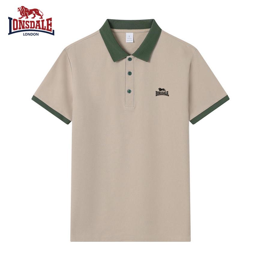 Lonsdale 2026 Summer Men's New Embroidery Solid Color Loose Quick Drying Business Casual Polo Shirt