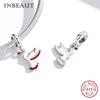 Real 925 Sterling Silver Violet And Bird Charm Pendant Fit Brand Bracelet Animal Beads Delicate Jewelry For Women
